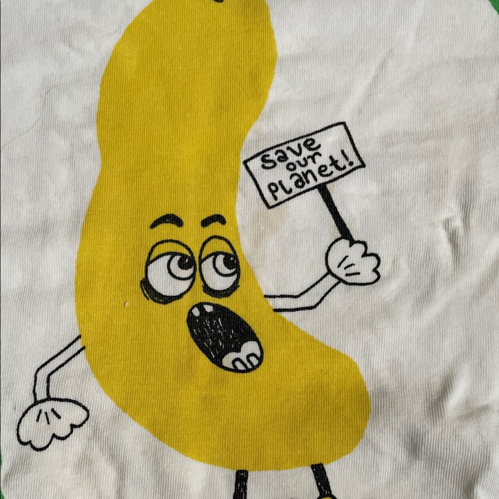 Mini Rodini White and Yellow Veggie Print T-Shirt - Picture 4 of 7